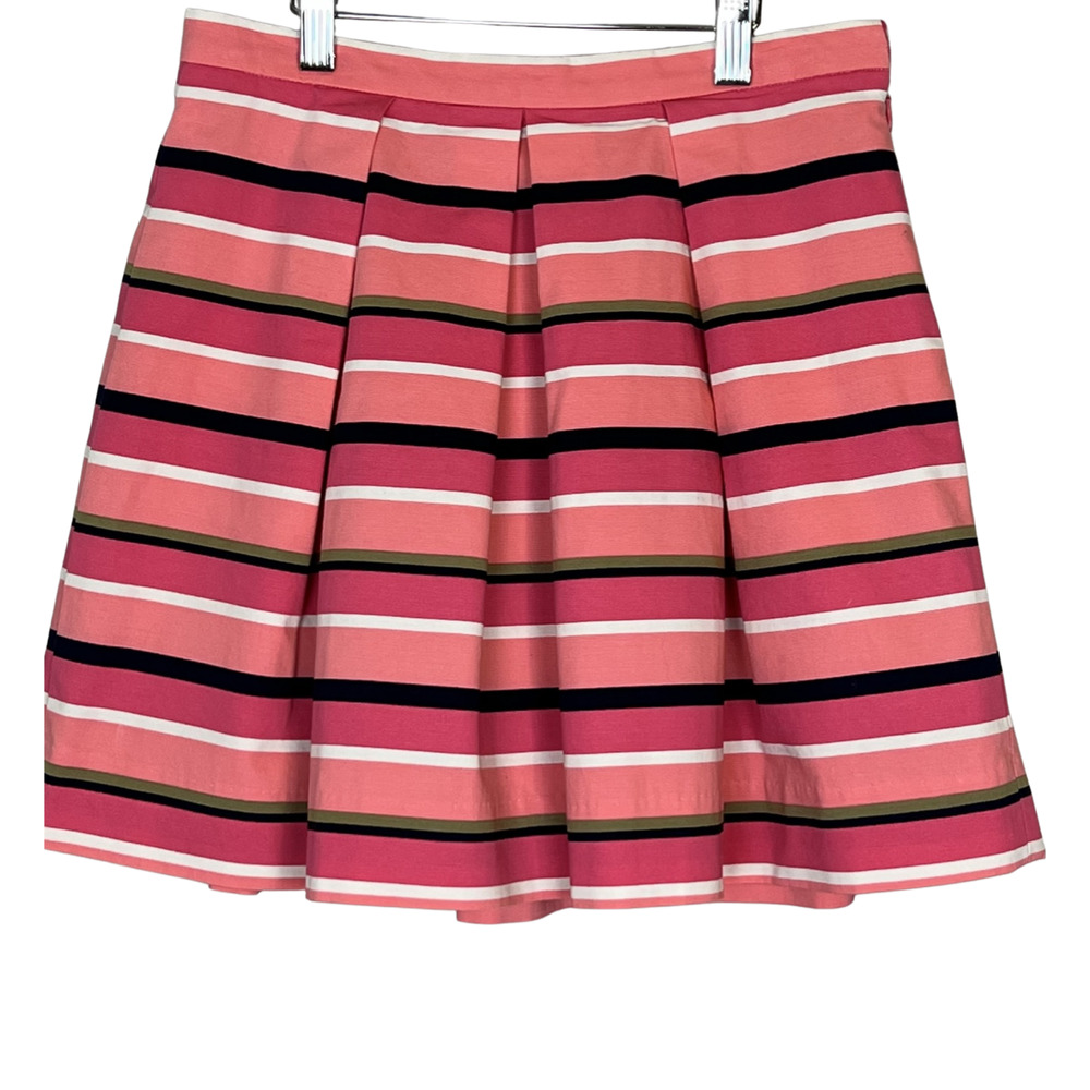 GAP A-line Pink Striped Pleated Mini Skirt Sz 0